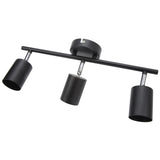 LED Track Light Kit 3 Heads 15.9in Arm 90 Degrees Rotatable Matte Black 3 Light Track Lighting Kit V1294-YM0703-3119230078511