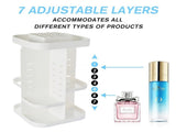 360 Rotating Makeup Organizer, Large Capacity Cosmetic Storage for Bedroom and Bathroom, White V1188-MS-617-113