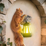Retro Squirrel Lantern Solar-Powered Outdoor Wall Light, Solar-Powered with Light Sensor, Outdoor V1265-AU-BY25037