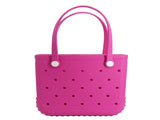 Waterproof Hexagon Mesh Beach Bag Large Capacity Travel Storage Tote for Swimwear Towel Sunglasses V1258-BAG-HS04-M-ROSE