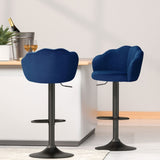 Artiss 4x Bar Stools Gas Lift Velvet Blue BA-K-9968-BLX4