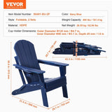 Adirondack Chair Plastic, Set of 2 All-Weather Portable Folding Fire Pit Chair, Outdoor Adirondack V952-SLADLDKYLSKZ3IJ8KV0
