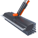 Floor Scrubber 3 in 1 with Long Handle 360 Degree Swivel Head Grey V1237-ZY-818-127