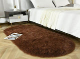 1X Carpet 80X160Cm Soft Oval Rugs Plush Modern Area Rug Shaggy Furry Carpet for Living Room Home V1366-AZ2-W-20644