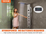 Shower Panel System, 6 Shower Modes, LED & Screen Hydroelectricity Shower Panel Tower, Rainfall, V952-FTYS6CS2MSDPKUG3WV9