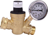 RV Water Pressure Regulator with Adjustable 3/4" Hose Valve - RV Water Pressure Regulator with V1189-HB001WSRF00006