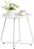 Metal Outdoor Side Table Round Patio Table, Rust-Resistant Small End Coffee Table for Balcony, V1338-WAK0051