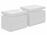 Artiss 2X Bedside Table 2 Drawers Lift-up Storage White FURNI-O-BS-02-WHX2