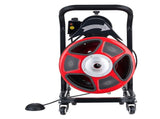 Drain Cleaner Machine 15m x 13mm, Manual Feed Sewer Snake Auger on Wheels - with 4 Cutters & V952-SDJJKLSGDSTJWGUIY002V3
