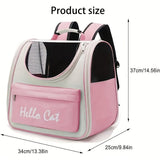 GREEN Hello Cat Nylon Pet Backpack, Large Capacity Foldable Travel Carrier with Zipper Closure, Easy V1106-MBB001