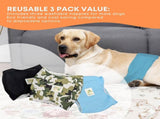 Rooster Farms Male Dog Diapers Large 3Pk - Washable Reusable Nappies Hook/Loop V238-SUPDZ-41365725446224