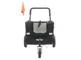 PaWz Pet Stroller Bike Trailer 2-IN-1 Sunroof ST1013-BK
