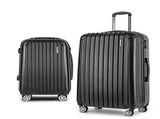 Wanderlite 20in 28in Luggage 2Set with Zipper Lock Carry On Hard Shell Travel Suitcase Luggage Case LUG-ABS-ECO-2SET-BK