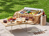 Alfresco 2 Person Insulated Picnic Basket Set with Foldable Wood Table Mat PC-TB-2P-REC