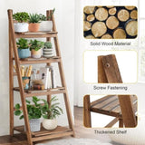 Rustic Wood 4 Tier Plant Stand Bookshelf 38CM Corner Shelf V178-66837