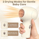Cordless Hair Dryer Baby, Gentle Airflow Mini Hair Dryer Portable Baby Blow Dryer Rechargeable V1107-108-49798-BEG