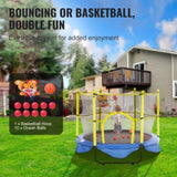 5FT Trampoline for Kids, 60" Indoor Outdoor Trampoline with Safety Enclosure Net, Basketball Hoop V952-DWYXBC5YCDWYPRW3SV0