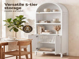 Artiss Buffet Sideboard Cabinet Pantry 180CM Arched Storage Bookshelf White FUR-Z-SID180-ARCH-WH-AB