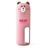 3 set Wheat Stalk Cartoon Bear Toothbrush Toothpaste Case Box, Travel Tooth Brush Cup, Travel V1192-AZ-W-14647