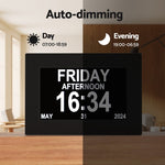 Artiss 8" Digital Day Clock Calendar Alarm Black DDC-8INCH-BK