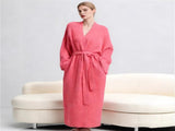 Rose Red Women's Ultra-Soft Plush V-Neck Cardigan Robe - Extra Thick Half-Velvet Warm Housecoat & V888-ELOSUNG49240