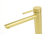 WELS Brushed Gold Laundry Round Tall Basin Mixer Vanity Sink Faucet Tap 304 SUS V1233-KRD102G