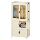 CARLA HOME 3 - Tier Foldable Wardrobe Cabinet - White - Plastic - Clothe Storage V178-36498