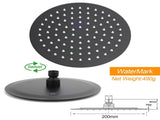 WELS Matt Black Twin Shower 8" Round Rain Head Set Sliding Rail 3 Mode Handheld Mixer V1233-HR002M4CBSC842BKSR108BKRD201B