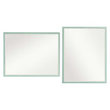 2 Set Wall Mirror Rectangular Frame Bathroom 70x90cm Turquoise V274-FT-BM-PSSQ-LB7090-X2