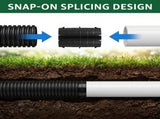 4-Inch Black PVC 6-Way Connector Leak-Proof & Smooth Drainage, Ideal for Sump Pump Discharge & V1369-AZ3-W-12014