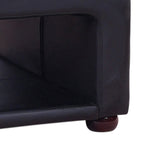 Coffee Table Upholstered PU Leather in Black Colour with open storage V43-CT-MAJ-BL