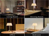 Black and White Elegant Rechargeable Fabric Shade LED Lamp - Cordless Touch Stepless Dimmable Table V888-ELOSUNG27042