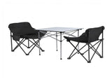 Weisshorn 3pc Camping Table Chair Set Outdoor Folding Aluminium Portable Picnic CAMP-MOON-BKX2-ALUM-70