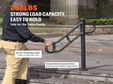 Single Post Handrail for Outdoor 1-3 Steps, 40.5" L x 35.4" H Metal Bent Stair Handrails, Floor V952-LZKFSHS405INENIH7V0