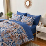 Floral Stripes Comforter Set, King Size, Elegant 3-Piece Bedding with Pillowcases V745-MAB010954AJ3