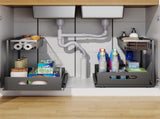 CARLA HOME 2 Pack Under Sink Organiser with Sliding Drawers for Kitchen & Bathroom LSB-36237
