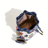 Women'S Bucket Bag Bear Print Handbag Trendy Handbag British Style Bag - Brown - Size 11-14-19 V1347-127-33686-BRN-11-14-19