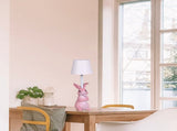 Pink Bunny White Lampshade Adorable Rabbit Resin Table Lamp - 3-Color LED, USB Rechargeable, Touch V888-ELOSUNG21690