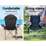 Weisshorn Camping Folding Chair Portable Outdoor Hiking Fishing Picnic Navy 2pcs CAMP-B-C-61-NA-FC2