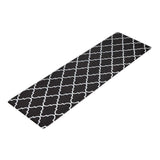 Non-Slip PVC Kitchen Floor Runner 50 x 160 cm, Waterproof Rug, Black Moroccan Trellis V1188-MS-617-066