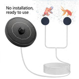 Solar-Powered Aquarium Air Pump with 2000mAh Backup Battery, Dual Outlets for Fish Tank, Pond & V1341-ZY-9SV8J3MK-BLACK
