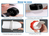 Chicken Feeder No Waste, Rain-Proof Poultry Automatic Feeder with Lid Gravity Feeding Kit 6 Ports -1 V1192-AZ-W-11838