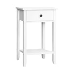 Artiss Bedside Table 1 Drawer with Shelf - BOWIE White FURNI-P-BSIDE-1D1S-WH