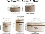 4-Pack Beige 304 Stainless Steel Microwave-Safe Lunch Box Set - Stackable Insulated Bento Containers V888-ELOSUNG45765