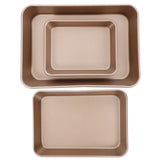 Golden Carbon Steel Baking Pan Set, Nonstick, Versatile for Oven V1366-AZ2-W-17390