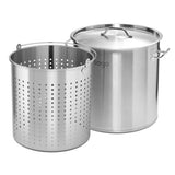 SOGA 21L 18/10 Stainless Steel Stockpot with Perforated Stock Pot Basket Pasta Strainer STOCKPOT30CMWPASTAINSERT3901