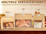 60pcs Kraft Bakery Bags with Thank You Stickers,10.5x6.2x4.7 Inches Sourdough Bread Bags with Tin V1258-DP02-C-712