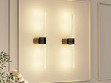 Black Battery Operated Wall Sconce Set of 2, Rechargeable Wireless Wall Lights with Remote and V1171-CB-BOM001617