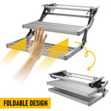 Heavy Duty Double Aluminium Caravan Step Anti-Slip RV Entry Step, Stable 2-Tier Camping Step, V1181-AT003-SL