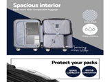 Wanderlite 3 Set Luggage 20-24-28 Inch with TSA Lock Spinner Hard Shell Travel Suitcase Luggage LUG-ABS-SPA-3SET-BK